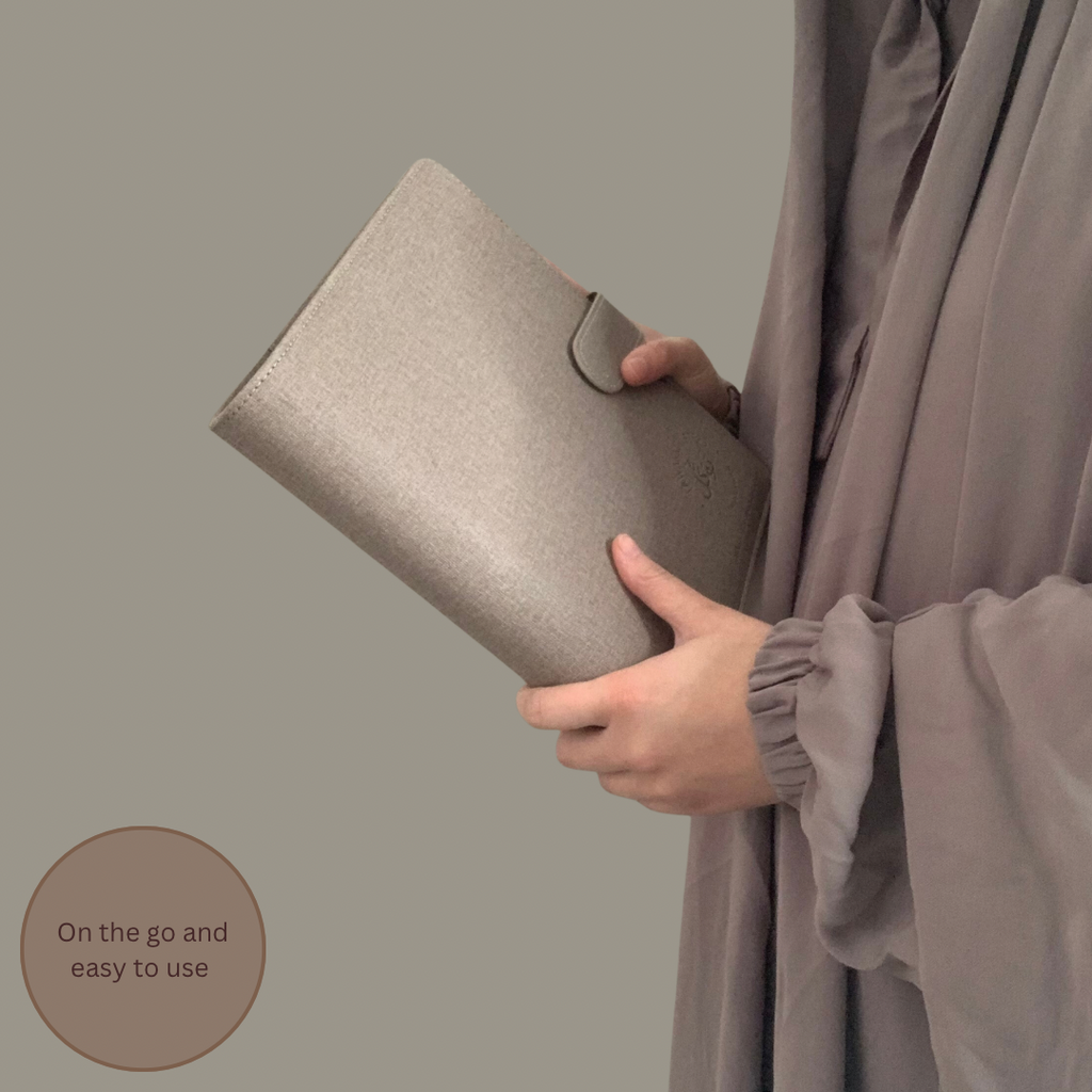 Mauve Linen A5 Journal Folder (Where Faith Meets Productivity)