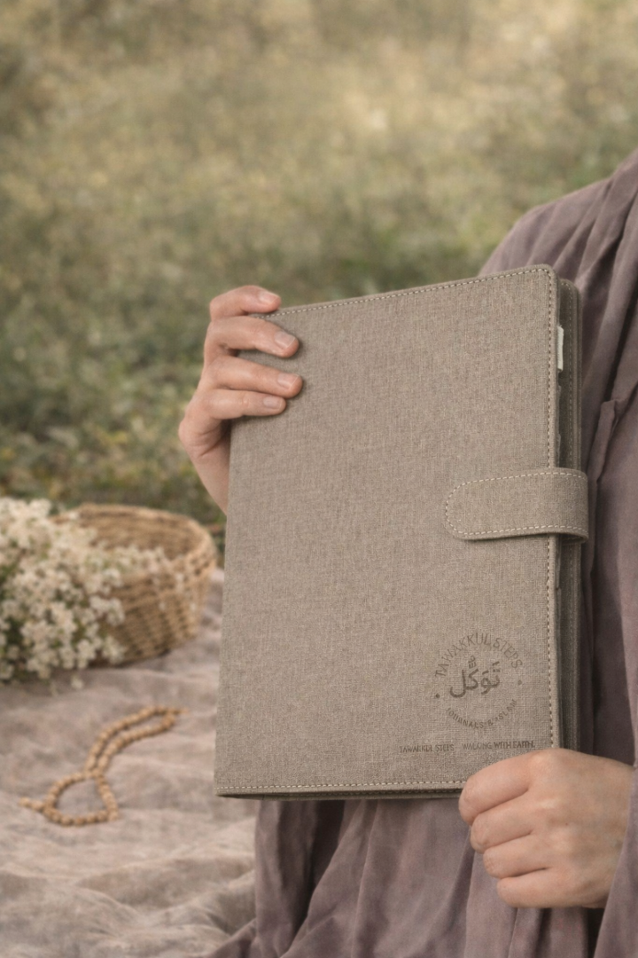Mauve Linen A5 Journal Folder (Where Faith Meets Productivity)